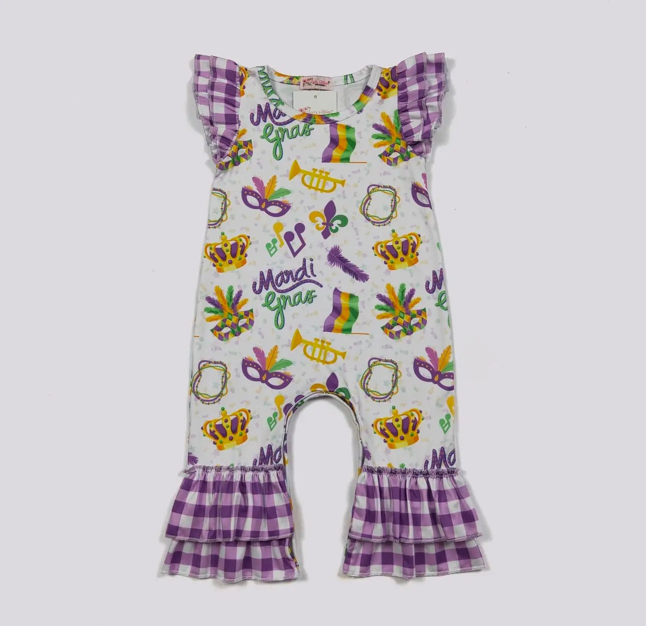 Mardi Gras Baby Romper