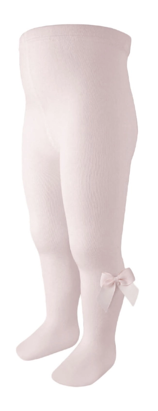 Microfiber Tights with Bow- Soft Pink